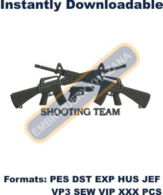 Shooting Team Embroidery Design